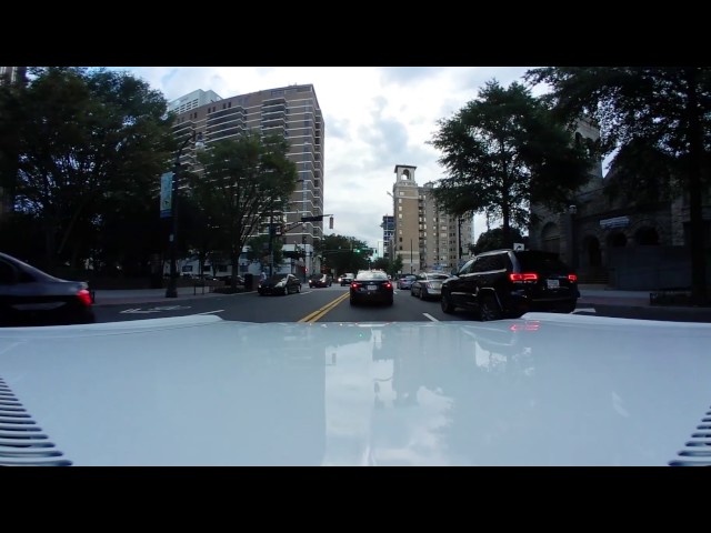 A ride up historic Peachtree St in a historic ride - 360° video