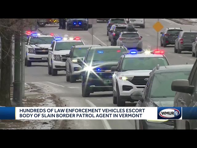 Hundreds of law enforcement vehicles escort body of slain Border Patrol agent in Vermont