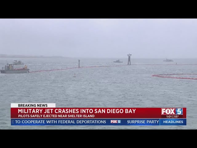 Military jet crashes into San Diego Bay