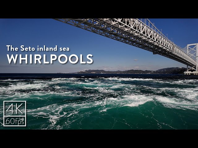 Cruising to watch the Naruto whirlpools on a clear day | Seto Inland Sea, Tokushima, Japan | 4k 鳴門渦潮