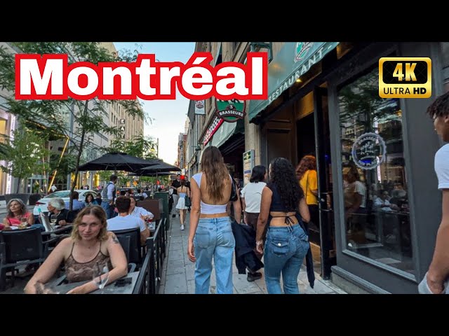 Montréal 🇨🇦 Amazing Downtown [4k] Sunset Walking Tour