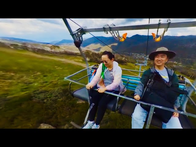 (360° VIDEO) Mt Kosciuszko Express Chairlift Riding (澳洲雪山乘坐缆车）