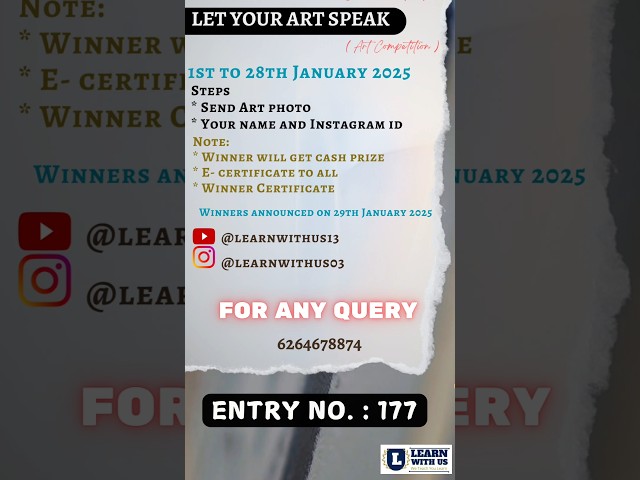 Let Your Art Speak 2025 l Art Competition l #shorts #shortsfeed #art #learnwithus ‎@learnwithus13