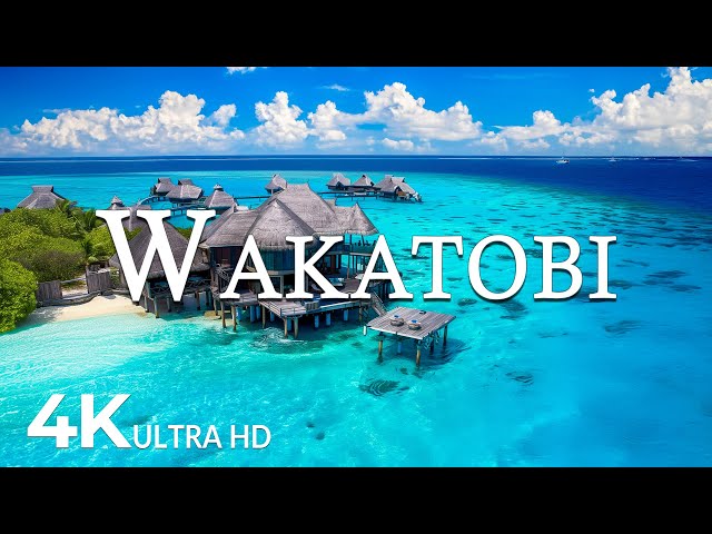 FLYING OVER WAKATOBI (4K UHD) - Soothing Music Along With Beautiful Nature Video -4K Video UHD