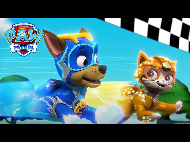 ¡Los Mighty Pups ayudan a salvar la carrera! - PAW Patrol Episodio Español - Patrulla de Cachorros