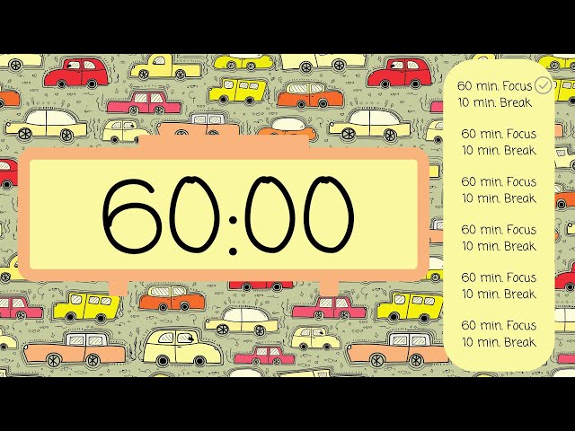 ⏳ 7-Hour 60/10 Pomodoro Timer – Silent & Distraction-Free 🎯 | No Beeps, Just Focus