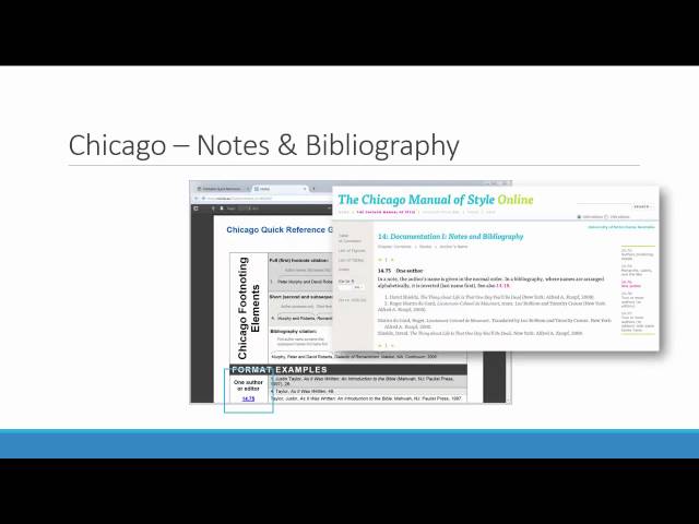 Chicago Notes & Bibliography Referencing