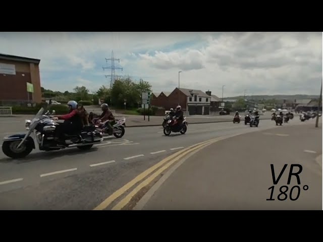 VR180° Bikers paying respect to a fallen