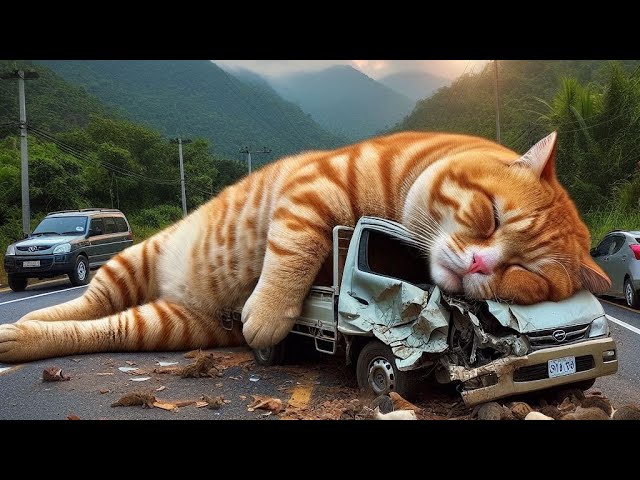 big cat accident on track | #aicat #sadsong #cats #catlovers #cute #gingercat #meaow #igmeows  |