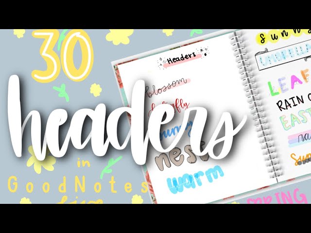 30 Headers in Good Notes 5