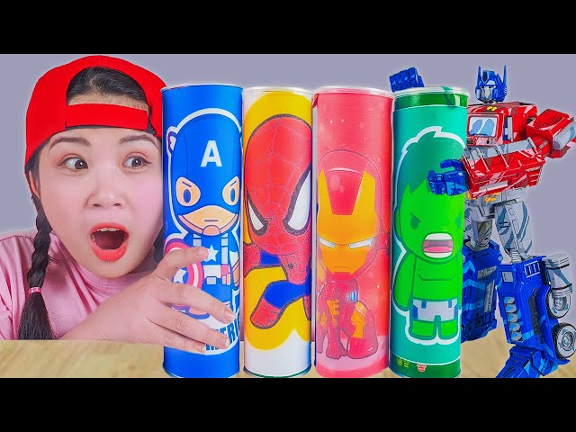 Mukbang Giant Pringles Color Food Challenge Eating Pringles magic | Asmr Mukbang