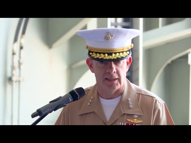 US Marine Corps General delivers speech honouring ADF personnel