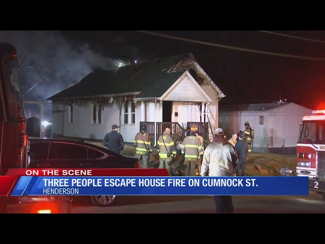 Three escape house fire