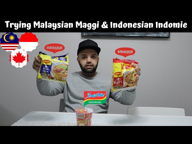 Canadian Taste Tests Malaysian Maggi & Indonesian Indomie Noodles | MR Halal Reacts