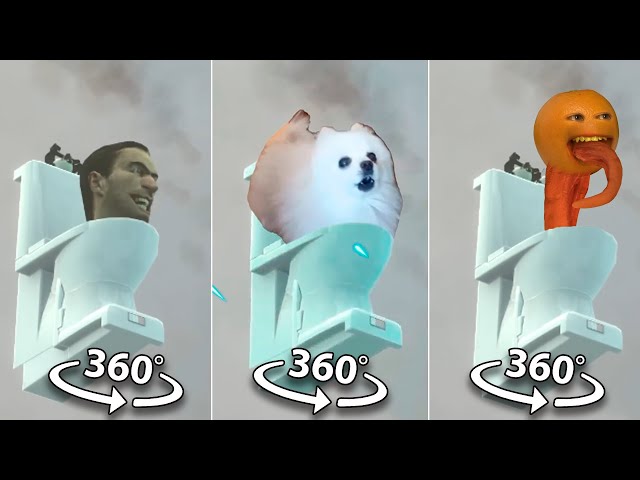 Skibidi Toilet vs Skibidi Dog Toilet 13 vs Annoying Orange Toilet | 360º VR