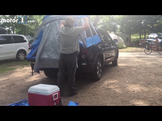 2017 Honda Ridgeline tent accessory setup timelapse