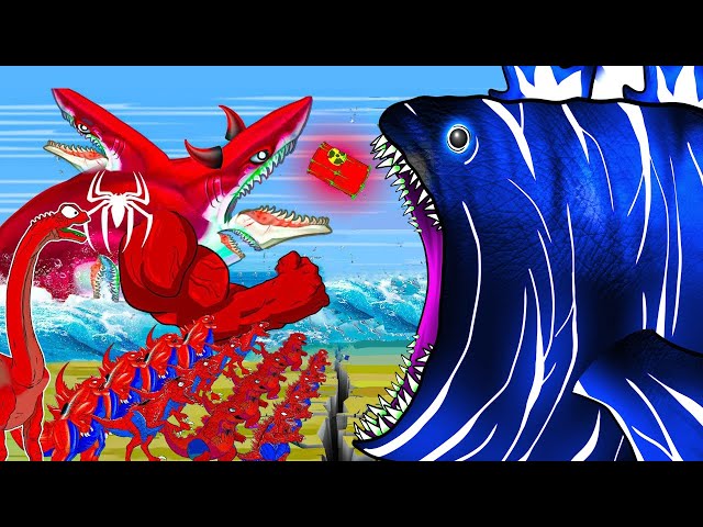 Monsters Godzilla & KONG, SHARK, BLOOP Jaw Size Comparison and Teeth Count | Godzilla & KONG Cartoon