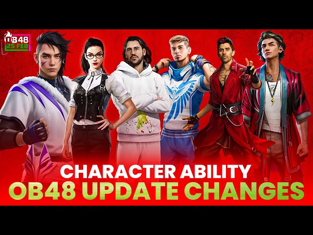 All Character Adjustments OB48 Update Free Fire | Character Ability Changes OB48 Update Free Fire