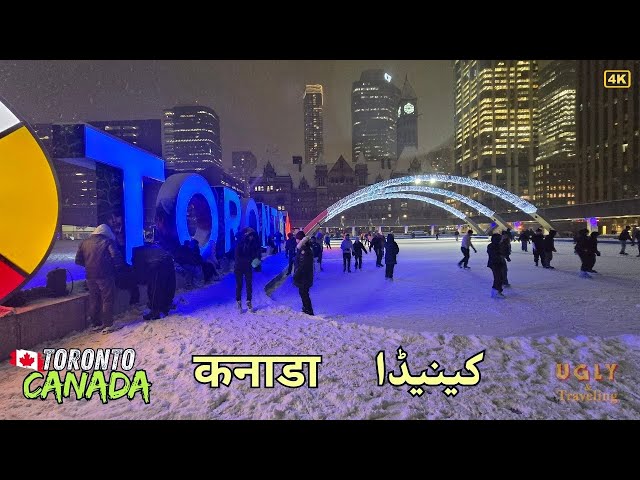 Toronto Covered in Snow! Winter Walk from Sankofa Square to Nathan Phillips Square