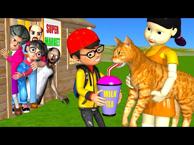 Scary Teacher 3D vs Squid Game Poor Cat vs Fast Food the Market Good or Bad 5 Times Challenge