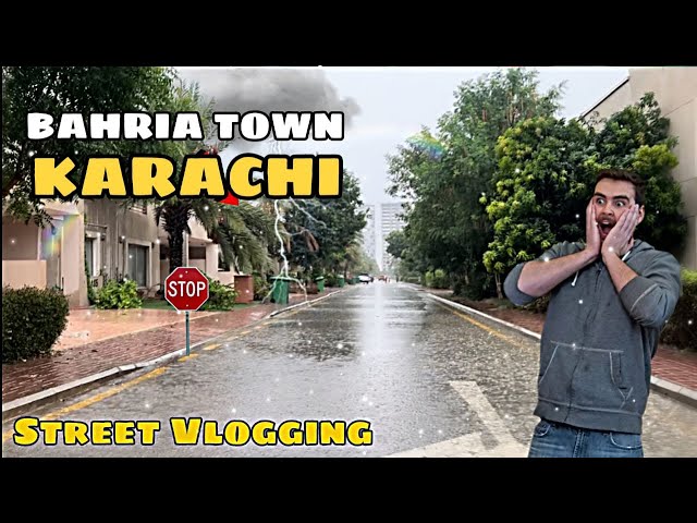 Heavy rain in bahria town karachi 😱 . Full video .