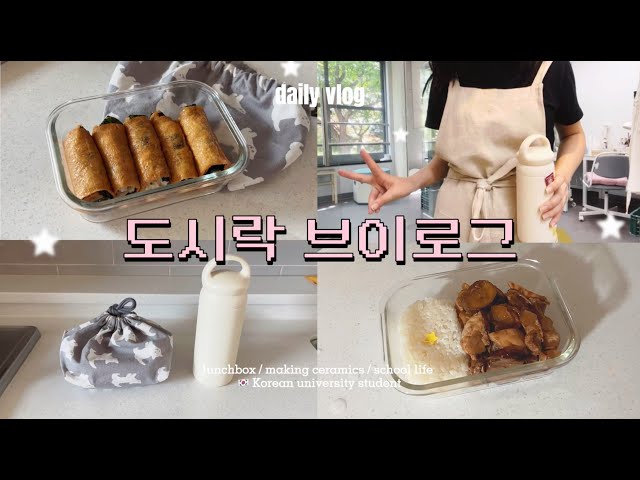 🍱 lunch box of a Korean college student🇰🇷 ✰ Pottery School Daily! Roll Rice Ball/Gimbap/Chicken rice