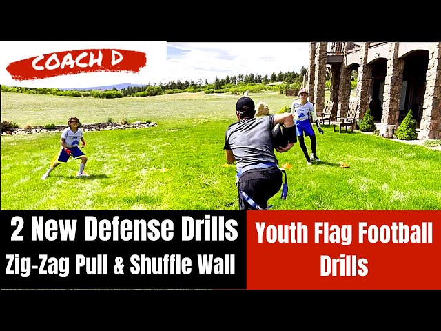 Youth Flag Football Drills | 2 New Defense Drills for Kids | Flag Pulling, Shuffling, Backpedaling