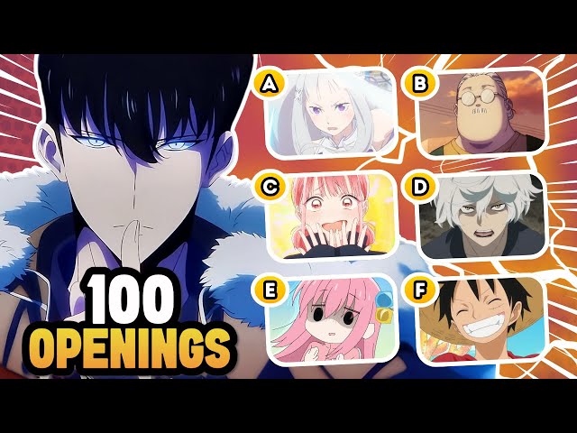 🎵 Guess 100 Anime Openings 🔊 Very EASY - OTAKU Level 🔥 Anime Opening Quiz