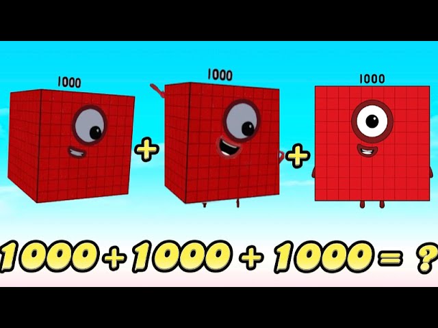 ADD NUMBERBLOCKS MULTIPLE DUPLICATE NUMBERS | GIANT NUMBERS ADDITION | MATH FOR KIDS | hello george