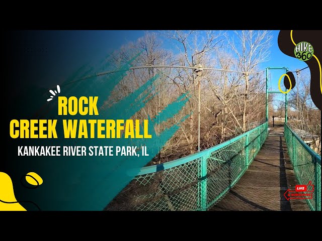 Kankakee River State Park, IL - Rock Creek Waterfall (Hike 360° VR Video)