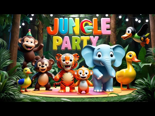 Jungle party - Kids nursery rhymes | Animals | Kids song | Playful | Animated video | Learn & Laugh