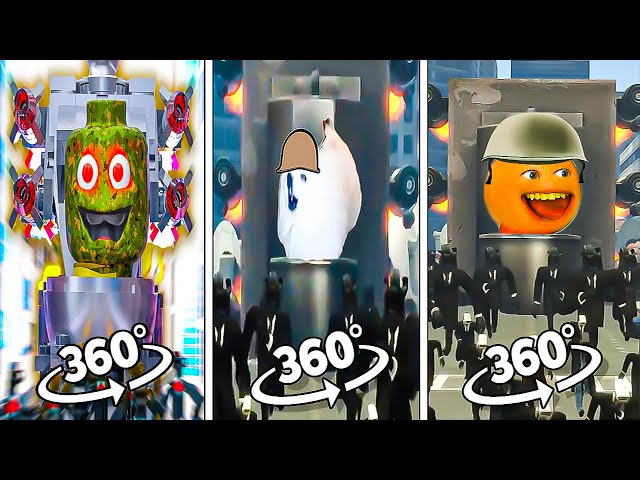 Lego Skibidi Toilet vs Skibidi Dog Toilet 14 vs Annoying Orange Toilet | 360º VR