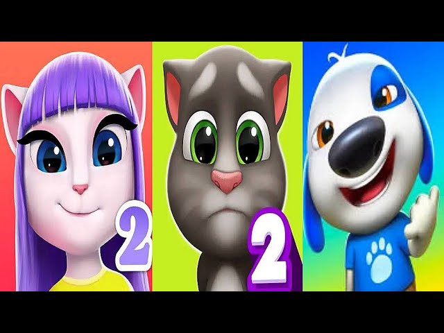 My Talking Angela 2 vs My Talking Tom 2 vs My Talking Hank islands Gameplay Android ios