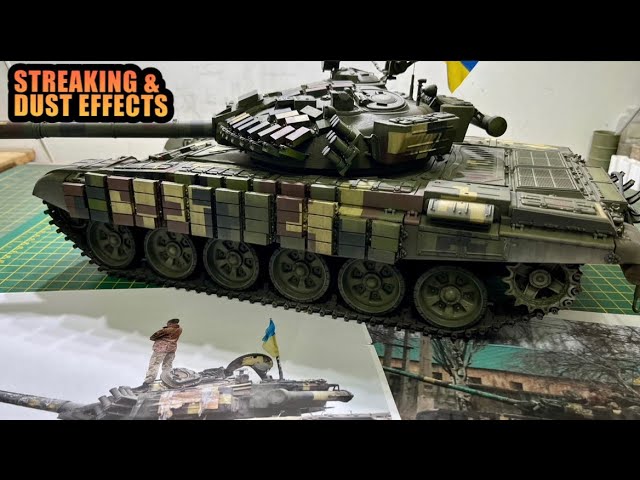 NEW RC Tank Heng Long 1/16th T-72 ERA DIGITAL CAMO, STREAKING & DUST TUTORIAL UKRAINIAN T-72AV Pt 13