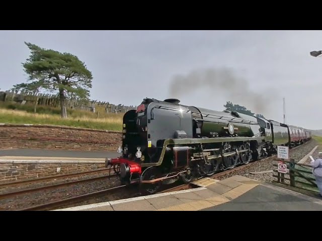 Steam engine 35018 at Dent railway station on 2021-09-21 at 1311 in VR180