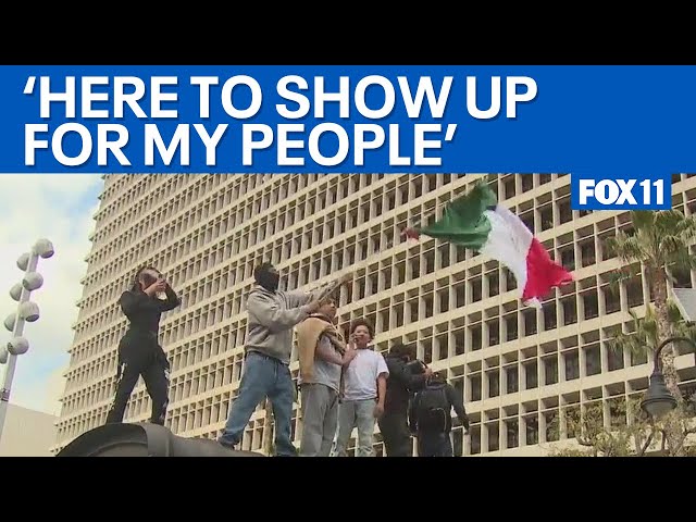 Protests in downtown LA continue; students speak out against Trump immigration policies