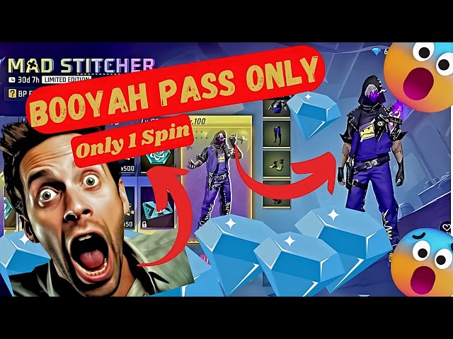 FREE FIRE NEW BOOYAH PASS 99% CHANCE FAIL 😱 | ONE DIAMOND SPIN CHALLENGE 😎