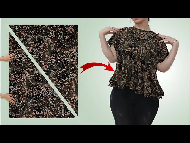 Wrap blouse cutting and sewing Stitching |skirt Umbrella