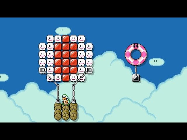 Hot air balloon road by Aowo 🍄Super Mario Maker 2 ✹Switch✹ No Commentary #dcf