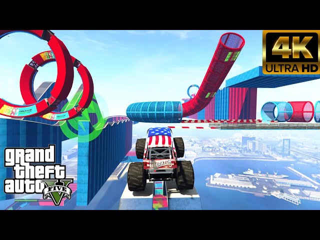 GTA5 Online parkour - Liberator Crazy Obstacles Wallride Boost Stunt Gameplay