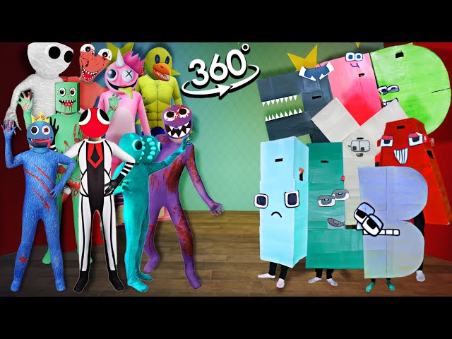 VR 360° New Rainbow Friends VS Alphabet Lore In Real Life 🎶 Friday Night Funkin' 360° Roblox