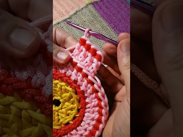 MACRAME CROCHET MIX ARTS  CROCHET CLOVE HITCHE DOUBLE STITCH TUTORIAL #shorts