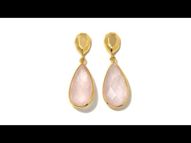 Argento Vivo PearShaped Rose Quartz Drop Earrings