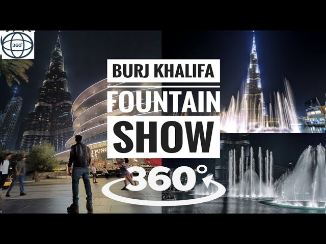 Burj Khalifa Fountain Show | Hero by Enrique Iglesias | 360 degree view | insta360 | Dubai | دبي