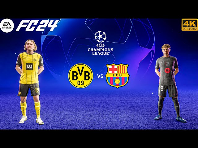 FC 24 - Barcelona Vs Borussia Dortmund - Ft. Yamal | UEFA UCL 24/25 Match | 4K HDR