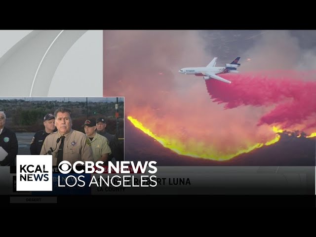 Los Angeles County officials give update on Hughes Fire burning in Castaic