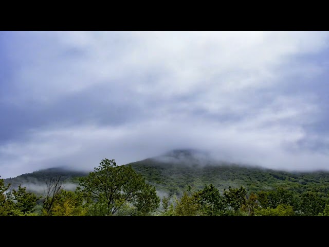 Morning fog and clouds on a NH mountain