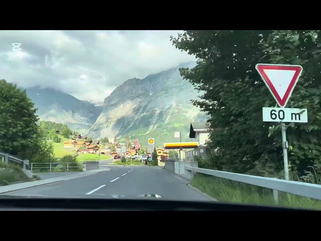 Driving in Switzerland through beautiful villages in hill stations