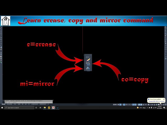 EREASE, COPY AND MIRROR  COMMAND IN AUTOCAD