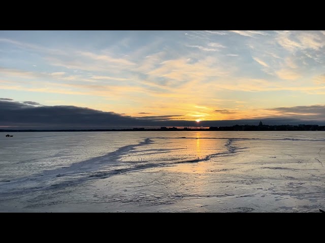 Sunrise with ATV and UFO